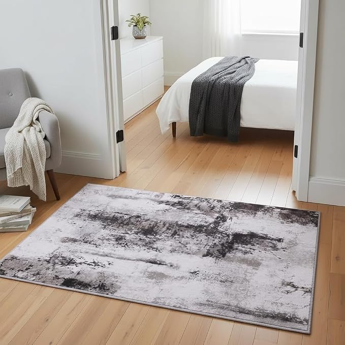 Toneed Abstract Area Rug Modern Washable Rug Soft Non Slip Rug Low Pile - Image 2