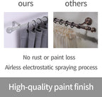 Thestoa Curtain Rods for Windows 30-62 Inch, 5/8" Brushed Nickel, Stainless - Image 5