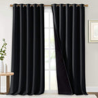 NICETOWN Cold Blocking 100% Blackout Curtains, Durable Black Lined Blackout by NICETOWN
