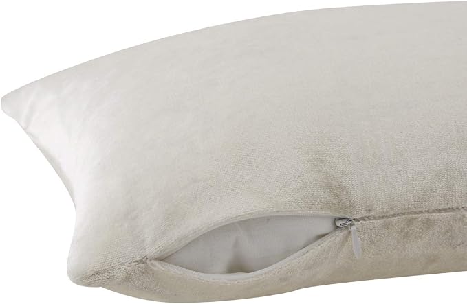 GIGIZAZA White Velvet 12x20 Lumbar Decorative Throw Pillow Covers Cases - Image 3