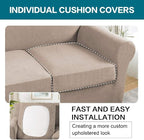 Turquoize 4 Piece Sofa Covers for 3 Cushion Couch Sofa Slipcover Soft Couch - Image 5