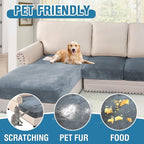 H.VERSAILTEX Velvet Stretch Sectional Couch Covers 3 Pieces Sofa Seat Cushion - Image 3