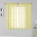 Simplebrand Light Yellow Rod Pocket Top Solid Voile Sheer Curtains by Simplebrand