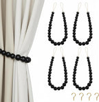 Hion 4 Pcs Boho Curtain Tiebacks, Wood Beads Curtain Holdbacks, Outdoor by Hion