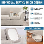 H.VERSAILTEX Modern Velvet Plush 4 Piece High Stretch Sofa Slipcover Furniture - Image 7
