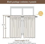Chyhomenyc Gold Sheer Curtains 36 inch Length 2 Panels Set, Light Filtering - Image 5