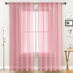 SpaceDresser Sheer Voile Window Treatment Rod Pocket Curtain Panels by SpaceDresser