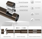 VOIIY 2 Pack Curtain Rods for Windows 48 to 84 Inch, Bronze 1'' Diameter - Image 7