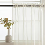 SpaceDresser Ivory Sheer Curtains 4 Panels Rod Pocket Semi-Sheer Curtain 63 - Image 5