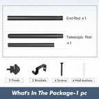 Curtain Rods for Windows 35-47 inch, 5/8 inch Matte Black Curtain Rod - Image 6