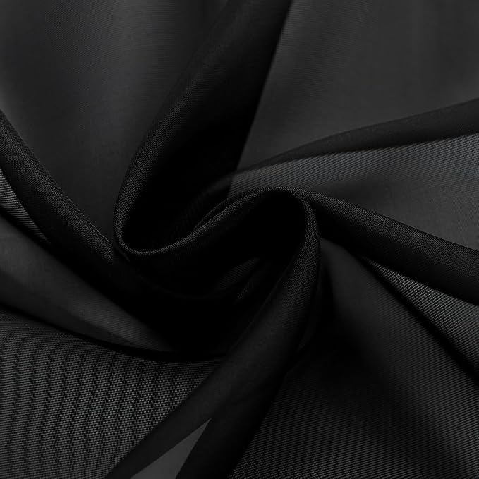 SpaceDresser Black Sheer Curtains 4 Panels Rod Pocket Semi-Sheer Curtain 90 - Image 6