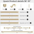 Modern Gold Curtain Rods 2 Pack - Image 5
