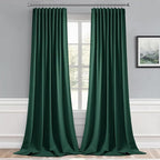 MIULEE Christmas Hunter Green Back Tab Blackout Curtains 102 Inch Long 2 Panels - Image 9