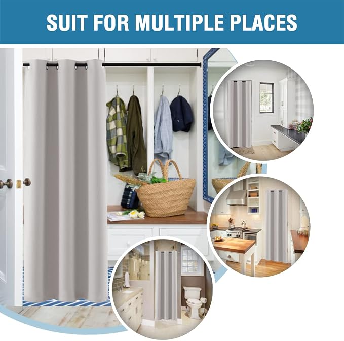 H.VERSAILTEX Doorway Curtain Blackout Closet Door Curtain Room Divider Window - Image 5