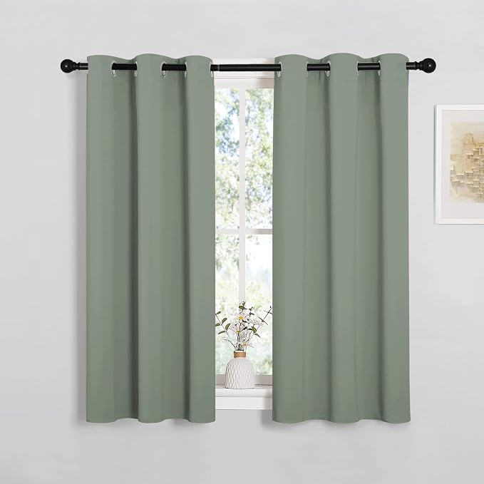 NICETOWN ROM Darkening Curtains 48 inch Length 2 Panels, Thermal Insulated by NICETOWN