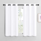 NICETOWN White Lightweight Fabric Curtain Panels, 48 inch Length, Non-Blackout by NICETOWN