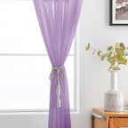 SpaceDresser Lavender Sheer Curtains 4 Panels Rod Pocket Semi-Sheer Curtain 54 - Image 6