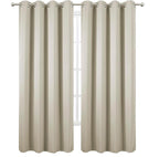 LEMOMO Blackout Curtains 52 x 90 Inch Long Light Beige Curtains Set of 2 Panels - Image 2