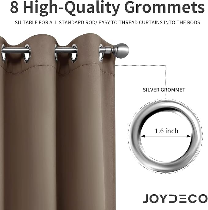 Joydeco Blackout Curtains for Bedroom 90 inch Long 2 Panels, Thermal Insulated - Image 8