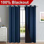 NICETOWN Complete 100% Blackout Curtain Set, Thermal Insulated & Energy - Image 2