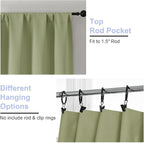 Simplebrand Ava Sage Green Short 30 Inches Blackout Curtain 2 Panels Set - Image 5