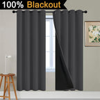Yakamok 100% Blackout Curtains, 2 Thick Layers Thermal Insulated Total Blackout - Image 2