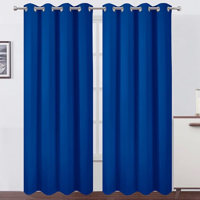 LEMOMO Blackout Curtains 52 x 120 Inch Long Royal Blue Curtains Set of 2 Panels by Lemomo