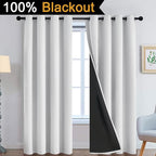 Yakamok 100% Blackout Curtains 84 Inches Long, 2 Thick Layers Heat and Full - Image 2