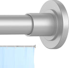 CorkLatta Silver Shower Curtain Rod 31 to 80 Inch, 1 Inch Diameter Adjustable by CorkLatta