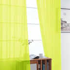 SpaceDresser Basic Rod Pocket Sheer Voile Window Curtain Panels Chartreuse 1 - Image 3