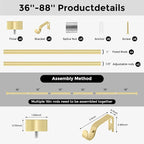 VOIIY Gold Curtain Rods for Windows, Size:36-88 Inch - Image 8