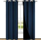 NICETOWN Moroccan Blue Full Shade Curtain Panels, Pair of Thermal Insulated & by NICETOWN