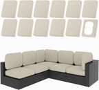 hyha 12Pcs Patio Cushion Covers, Stretch Outdoor Couch Cushion Covers by hyha