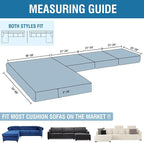 Couch Cover 8-Piece Elastic Velvet Couch Cushion Covers & Chaise Slipcovers - Image 2