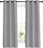 NICETOWN Silver Grey Bedroom Curtains 63 inch Length 2 Panels Set by NICETOWN