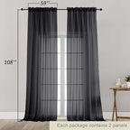 Extra Long Black Sheer Curtains - Image 2