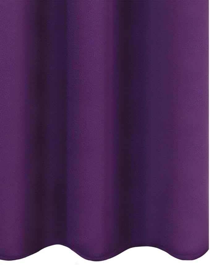 LEMOMO Blackout Curtains 66 x 54 Inch Long Purple Curtains Set of 2 Panels Room - Image 8