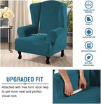 H.VERSAILTEX Wingback Chair Covers Velvet Plush Wing Chair Slipcover 1 Piece - Image 4