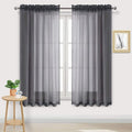 DWCN Dark Gray Sheer Curtains Semi Transparent Voile Rod Pocket Curtains by DWCN