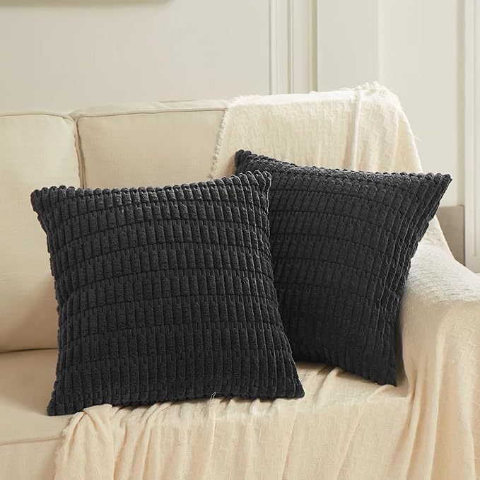 Fancy Homi 4 Packs Boho Black Decorative Throw Pillow Covers 20x20 Inch - Image 6