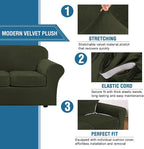 H.VERSAILTEX Modern Velvet Plush 4 Piece High Stretch Sofa Slipcover Sofa Cover - Image 3