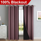 NICETOWN Full Shade Curtain Panels, Dry Rose, Pair of Thermal Insulated & - Image 2