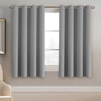 H.VERSAILTEX Blackout Grey Curtains 63 Inch Length Curtains by HVERSAILTEX