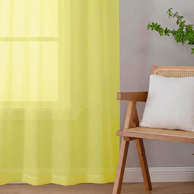 Sheer Curtains 84 Inches Long 2 Panels Set - Image 9