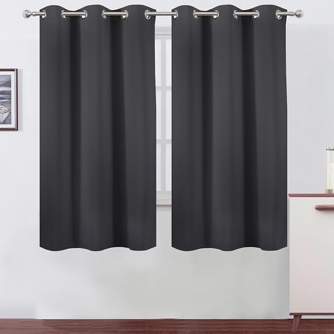 LEMOMO Blackout Curtains 42 x 63 inch/Dark Grey Curtains Set of 2 by Lemomo