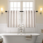 MIULEE Farmhouse Kitchen Curtains 30 Inch Length 2 Panels, Soft Thick Linen - Image 2