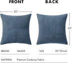 MIULEE Blue Decorative Throw Pillow Covers 20x20 Inch - Image 6