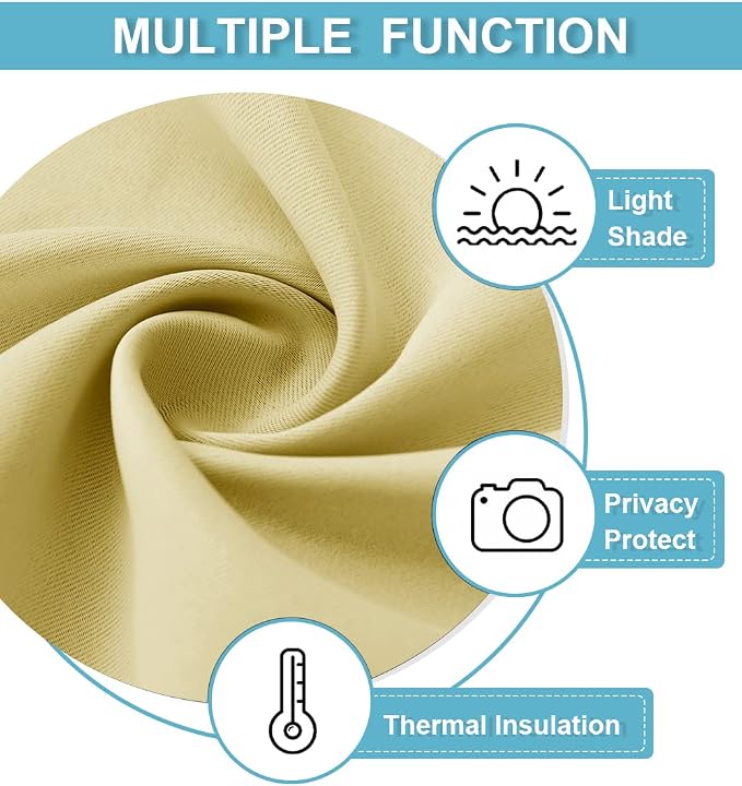 RYB HOME Short Light Yellow Curtains - Image 5