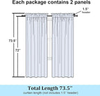 Simplebrand Grey Sheer Curtains 72 Inch Length 2 Panels - Image 7