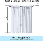 Simplebrand Chocolate Sheer Curtains 72 Inch Length 2 Panels - Image 7